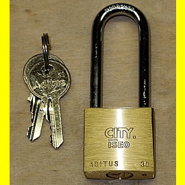 ISEO verschiedenschlie�end Breite 30 mm - 46 mm hoher B�gel mit 2 Schl�ssel