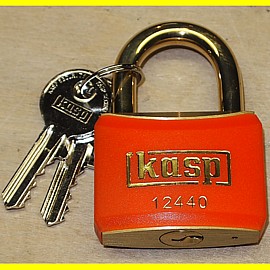Vorh�ngeschl�sser 40 mm orange gleichschliessend