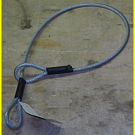 Kunststoffbeschichtetes Stahlseil 6 / 8 mm mit 2 Schlaufen - Länge 0,9 m