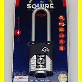 Squire Zahlenschloss Vulcan Combi 40 mit hohem B�gel - Breite 35 mm / B�gel 6 mm