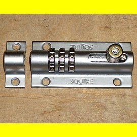 Squire Combi-Bolt 3 chrom Tor- T�rriegel mit 3 Zahlen - selbst einstellbar 